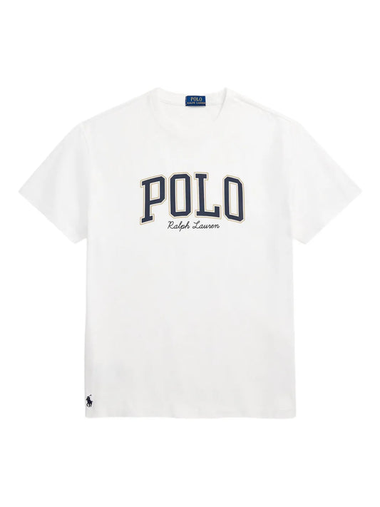 camiseta de manga curta com estampa de logotipo