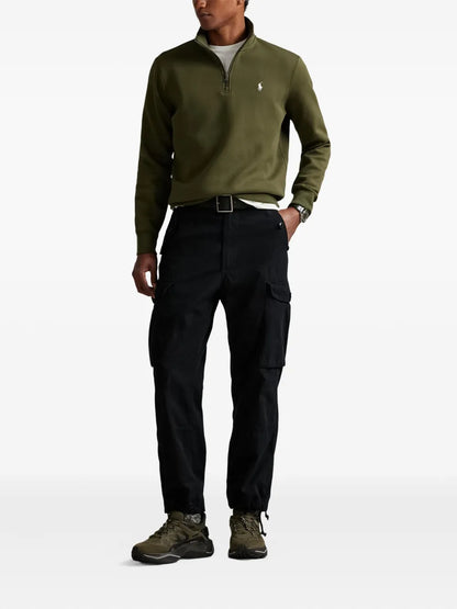 moletom de malha dupla com meio zíper