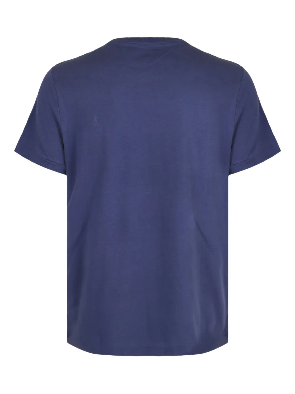 camiseta de gola redonda com logotipo bordado