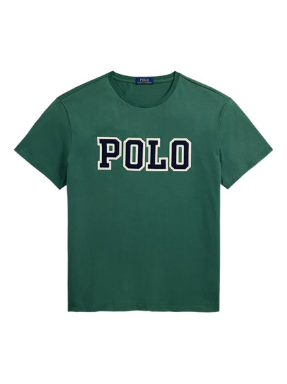 camiseta com aplique de logotipo