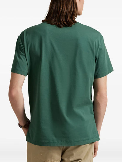 camiseta com aplique de logotipo