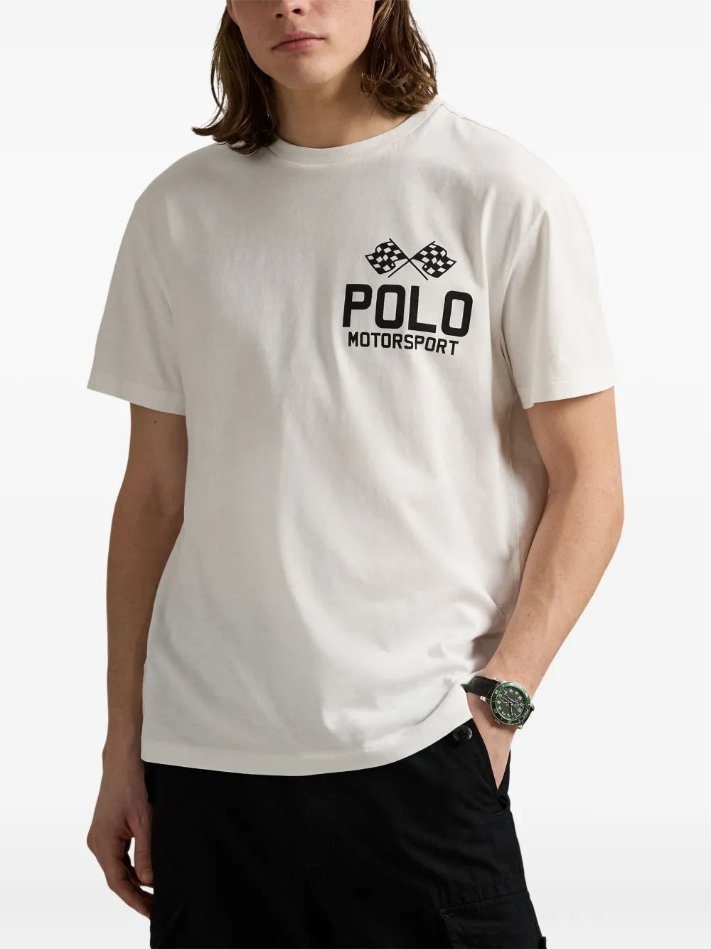 camiseta com estampa de logotipo