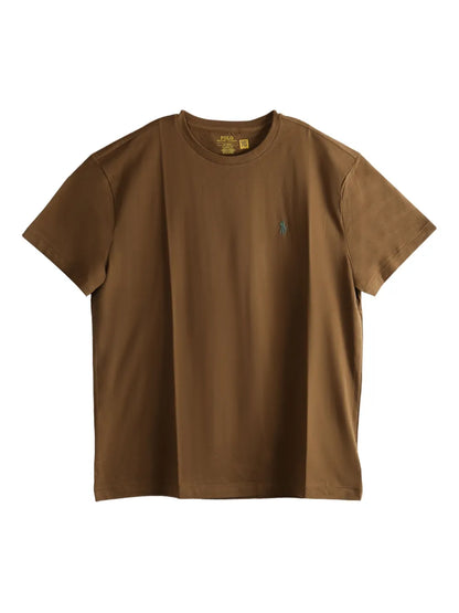 camiseta de algodão com logotipo bordado