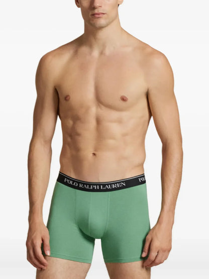 cuecas boxer com cós com logotipo (pacote com três)