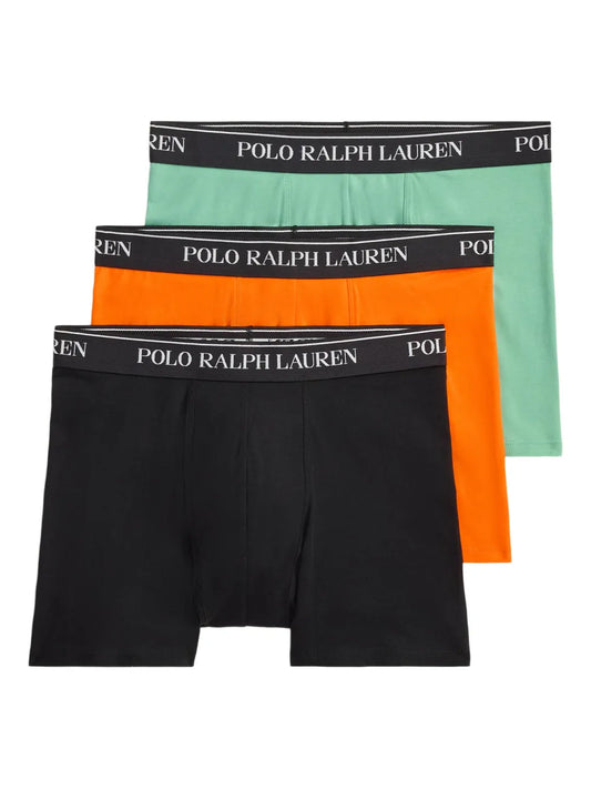 cuecas boxer com cós com logotipo (pacote com três)
