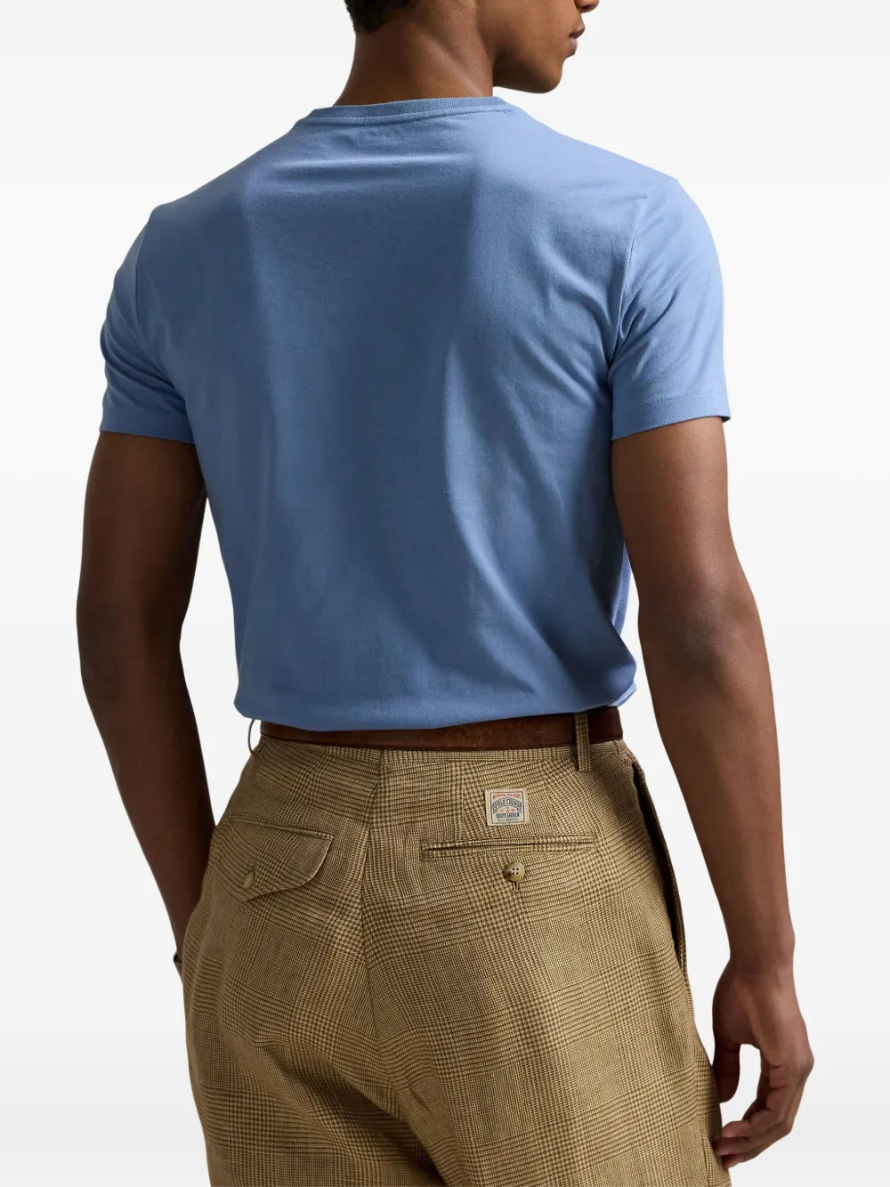 camiseta de gola redonda bordada