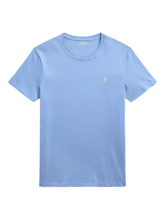 camiseta de gola redonda bordada